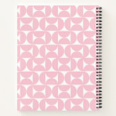 Midden eeuw modern Baby roze en wit patroon Notitieboek (Achterkant)