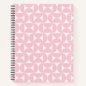 Midden eeuw modern Baby roze en wit patroon Notitieboek (Voorkant)