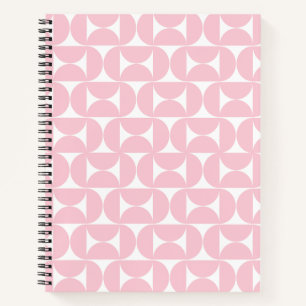 Midden eeuw modern Baby roze en wit patroon Notitieboek