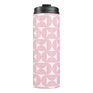 Midden eeuw modern Baby roze en wit patroon Thermosbeker