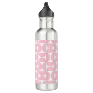 Midden eeuw modern Baby roze en wit patroon Waterfles