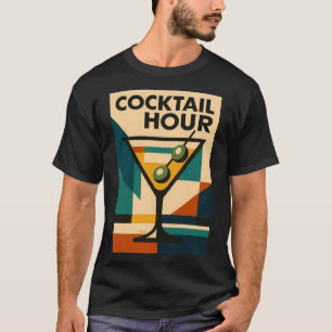 Midden Eeuw Modern Bauhaus Cocktailuur Martini T-shirt