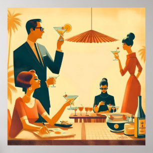 Midden Eeuw Modern De Martini Cocktail Critici Poster
