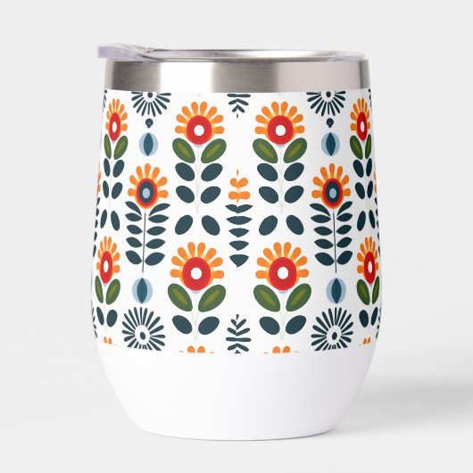 Midden-eeuw Modern Floral Scandi Folk Pattern (Rechts)