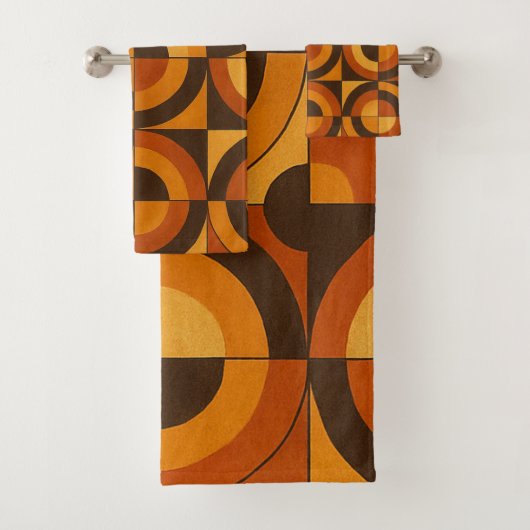 Midden eeuw modern geometrisch abstract patroon bad handdoek (Insitu)