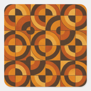 Midden eeuw modern geometrisch abstract patroon vierkante sticker
