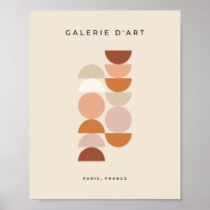 Midden eeuw Modern Geometrisch Neutraal Beige Poster