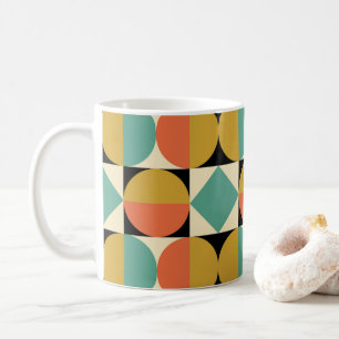 Midden eeuw modern geometrisch ontwerp koffiemok