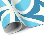 Midden eeuw Modern geometrisch patroon blauw Cadeaupapier (Rol Hoek)