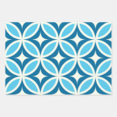 Midden eeuw Modern geometrisch patroon blauw Inpakpapier Vel (Voorkant 3)