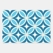 Midden eeuw Modern geometrisch patroon blauw Inpakpapier Vel (Voorkant 2)