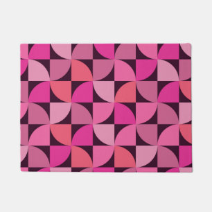 Midden eeuw modern geometrisch patroon roze deurmat