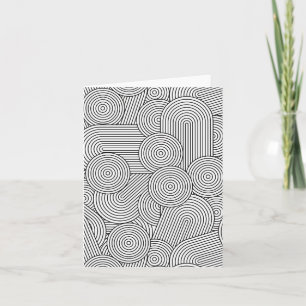 Midden Eeuw Modern Geometrische Boog Zwart Wit Kaart