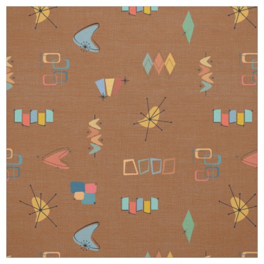 Midden Eeuw Modern Gestructureerd Bruin Stof (Swatch)