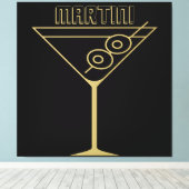 Midden Eeuw Modern Goud 2 Olijf Martini Canvas Afdruk (Insitu (Houten vloer))