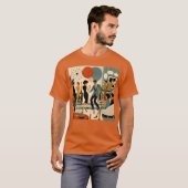 Midden Eeuw Modern Hippe Martini Dansfeest T-shirt (Voorkant volledig)