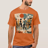 Midden Eeuw Modern Hippe Martini Dansfeest T-shirt (Voorkant)