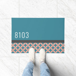 Midden eeuw modern huisadres jaren zeventig deurmat