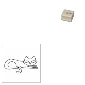 Midden Eeuw Modern Kabouterkat Omtrek Stempel van  (Gestempeld)