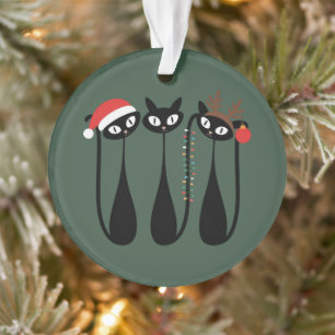 Midden eeuw modern Kerstmis katten retro klassiek Ornament