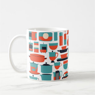 Midden-eeuw modern keukenontwerp koffiemok