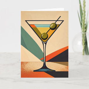 Midden eeuw modern kleurblok martini kunst kaart