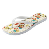 Midden-Eeuw modern kleurrijk geometrisch patroon Teenslippers (Schuin)