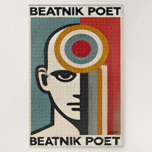 Midden eeuw modern kunst Beatnik dichter Legpuzzel