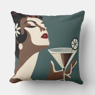 Midden eeuw modern kunst de Martini DIva Kussen