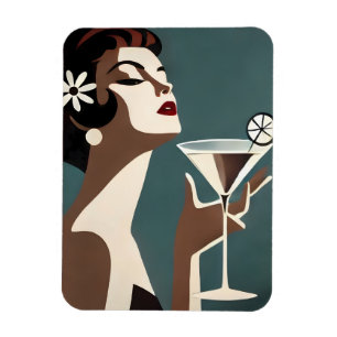 Midden eeuw modern kunst de Martini DIva Magneet