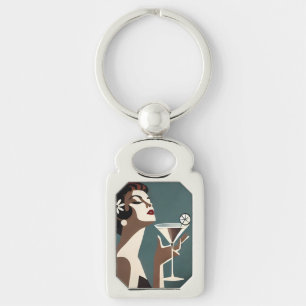 Midden Eeuw Modern Kunst De Martini DIva Sleutelhanger
