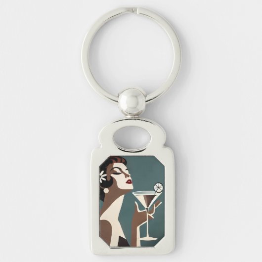 Midden Eeuw Modern Kunst De Martini DIva Sleutelhanger (Voorkant)