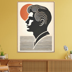 Midden eeuw modern kunst Hij volgt de zon Canvas Afdruk
