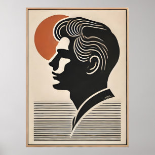 Midden eeuw modern kunst Hij volgt de zon Poster
