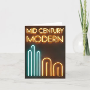 Midden eeuw modern kunst neon licht ontwerp kaart