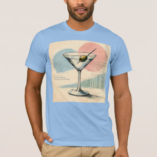 Midden Eeuw Modern Martini Pastel Minimalistische T-shirt