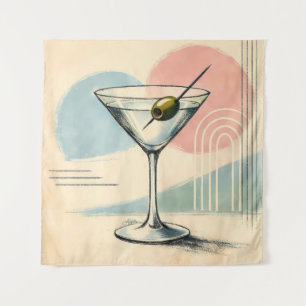 Midden eeuw modern martini pastel minimalistische wandkleed