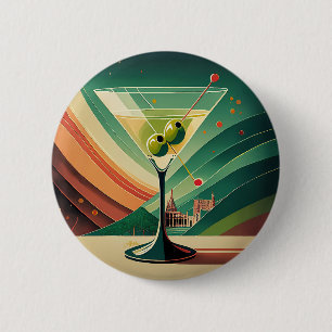 Midden Eeuw Modern Martini Reis Kathedraal Uitzich Ronde Button 5,7 Cm