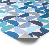 Midden eeuw Modern patroon blauw Poster (Hoek)