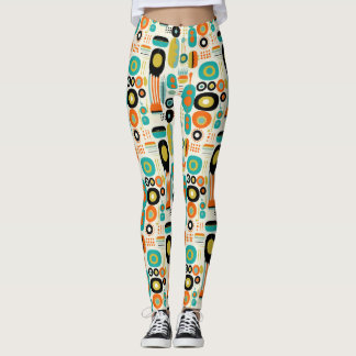 Midden Eeuw Modern Patroon Kleurrijk Retro Stijlvo Leggings