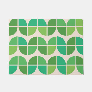 Midden eeuw modern patroon met geometrisch groen deurmat