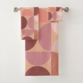 Midden eeuw modern patroon Peach Fuzz Bad Handdoek (Insitu)