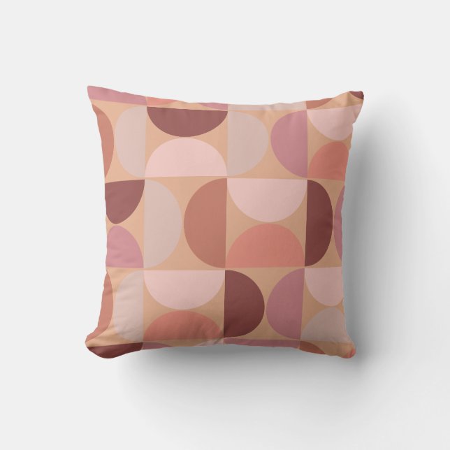 Midden eeuw modern patroon Peach Fuzz Kussen (Voorkant)