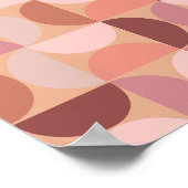 Midden eeuw modern patroon Peach Fuzz Poster (Hoek)