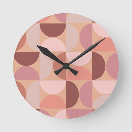 Midden eeuw modern patroon Peach Fuzz Ronde Klok (Voorkant)