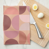 Midden eeuw modern patroon Peach Fuzz Theedoek (Quarter Fold)