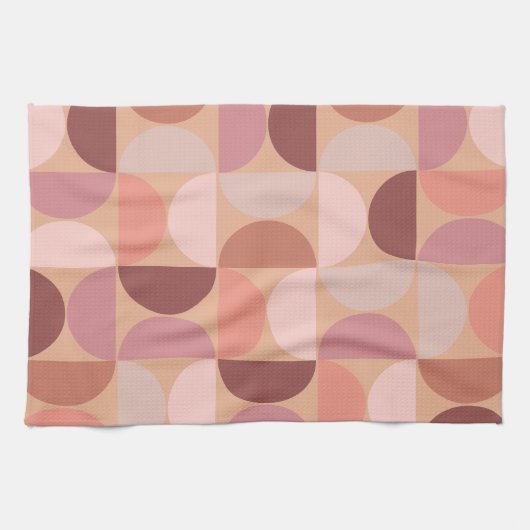 Midden eeuw modern patroon Peach Fuzz Theedoek (Horizontaal)