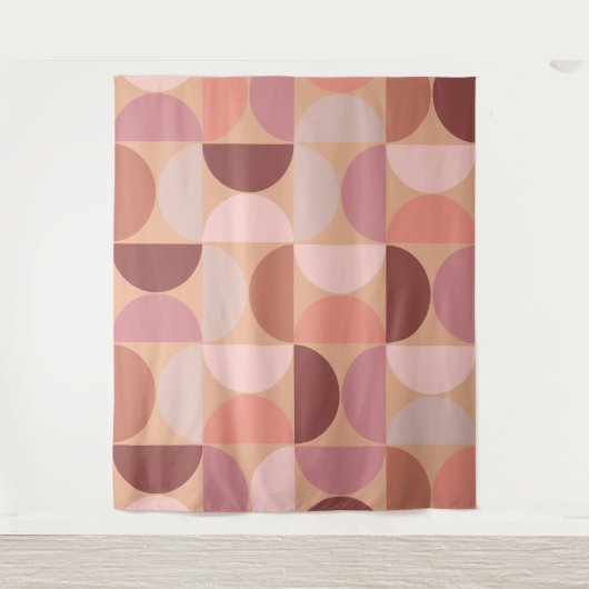 Midden eeuw modern patroon Peach Fuzz Wandkleed (Voorkant)