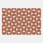 Midden eeuw Modern Patroon Rust Terracotta Inpakpapier Vel (Voorkant 3)