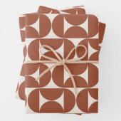 Midden eeuw Modern Patroon Rust Terracotta Inpakpapier Vel (In situ)